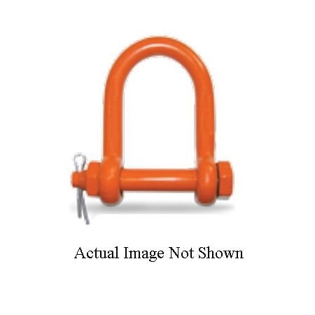 Cm Long Reach Shackle, 19000 Lb Load, 1 In, 1 In BoltNutCotter Pin, Orange Powder Coated M9154P